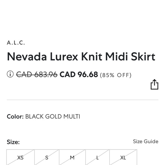 ALC Nevada Lurex Midi Skirt - Picture 5 of 5